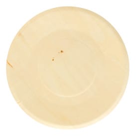 Plato de Madera Redondo Ø21,5cm (250 Uds)