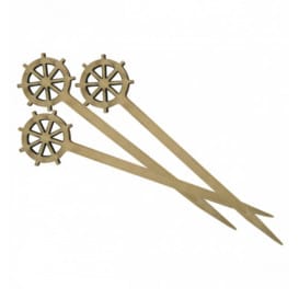 Pinchos de Bambu Decorados Timón 90 mm (100 Uds)