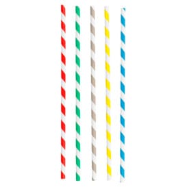 Pajita Flexible Papel Surtido Ø6mm 23cm (6000 Uds)