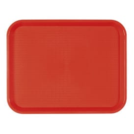 Bandeja de Plastico Fast Food Roja 27,5x35,5cm (1 Uds)