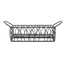 Cesta Rectangular de Acero Negro 210x80x70mm (1 Ud)