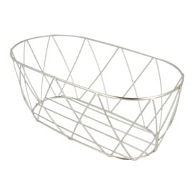 Cesta Ovalada de Acero Plata 255x127x102mm (1 Ud)