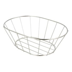 Cesta Ovalada de Acero Plata 216x140x76mm (1 Ud)