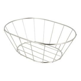 Cesta Ovalada de Acero Plata 216x140x76mm (1 Ud)