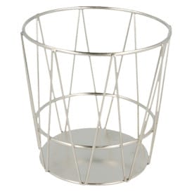 Cesta Redonda de Acero Plata Ø115x115mm (1 Ud)