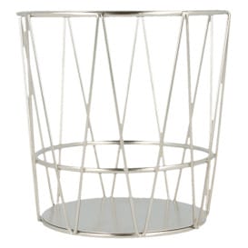 Cesta Redonda de Acero Plata Ø115x115mm (1 Ud)