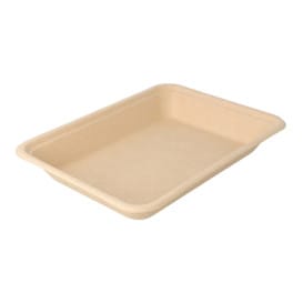 Bandeja de Caña de Azucar Natural 196x147x27mm (1000 Uds)