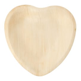 Plato Corazón Hoja de Palma 16,5x16,5x2,5cm (200 Uds)
