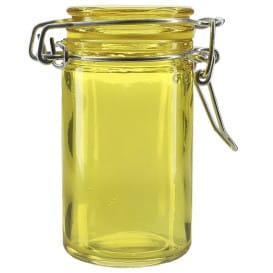 Tarro de Vidrio Hermético Amarillo 70ml Ø4,5x8cm (8 Uds)