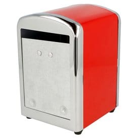Dispensador Miniservis de Acero Rojo 10,5x9,7x14cm (12 Uds)