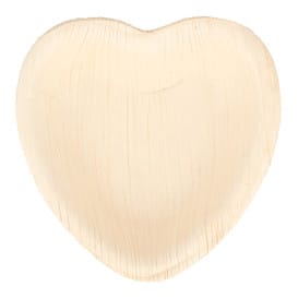 Plato Corazón Hoja de Palma 10x10x1,5cm (25 Uds)