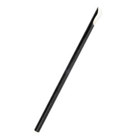 Pajita Cuchara Papel Negro Ø8mm 21cm (5000 Uds)