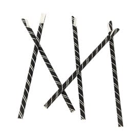 Pajita Cuchara Papel Negro Ø8mm 21cm (5000 Uds)