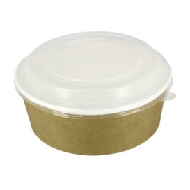 Tarrina de Cartón Kraft con Tapa PP 38 Oz/1120ml (100 Uds)