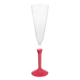 Copa Plástico Cava Pie Coral 160ml 2P (20 Uds)