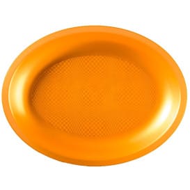 Bandeja Reutilizable PP Ovalada Round Oro 25,5x19cm (250 Uds)