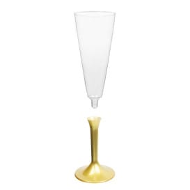 Copa Plastico Cava Pie Oro 160ml 2P (200 Uds)