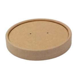 Tapa de Cartón Kraft para Tarrina de cartón de 16Oz/450ml (50 Uds)