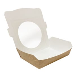 Ensaladera de Cartón Kraft con Ventana 750ml (250 Uds)