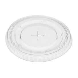 Tapa Plana con Cruz PET Transparente Ø8,5cm (50 Uds)