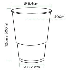 Vaso de Plástico PP Transparente 500ml Ø9,4cm (50 Uds)