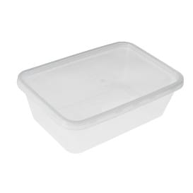 Tarrina Plástico Rectangular PP con Tapa 750 ml (300 Uds)