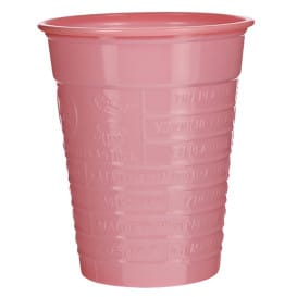 Vaso de Plástico PS Rosa 200ml Ø7cm (50 Uds)