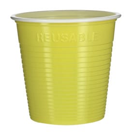 Vaso de Plástico PS Bicolor Amarillo 230 ml (30 Uds)