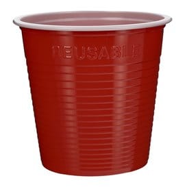 Vaso de Plástico PS Bicolor Rojo 230 ml (30 Uds)