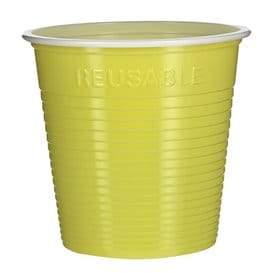 Vaso Reutilizable PS Bicolor Amarillo 160ml (450 Uds)