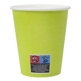 Vaso Cartón Plastic Free 9 Oz/250ml "Colores" Verde Ø8cm (300 Uds)