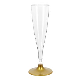 Copa Plástico Reutilizable Cava Pie Oro 140ml 2P (6 Uds)