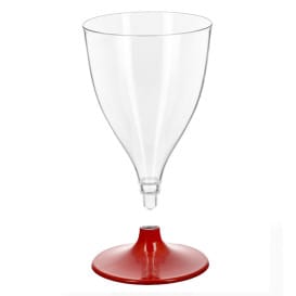 Copa Reutilizable PS Agua/Vino Pie Rojo 200ml 2P (48 Uds)