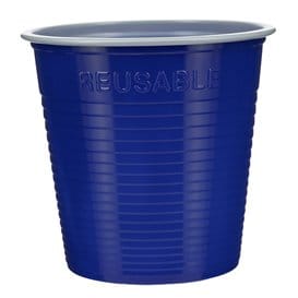 Vaso Reutilizable Económico PS Bicolor Azul 230ml (420 Uds)