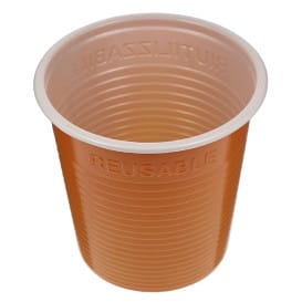 Vaso Reutilizable Económico PS Bicolor Naranja 230ml (420 Uds)