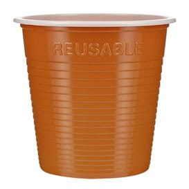 Vaso Reutilizable Económico PS Bicolor Naranja 160ml (30 Uds)