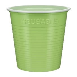 Vaso Reutilizable Económico PS Bicolor Verde Lima 230ml (420 Uds)