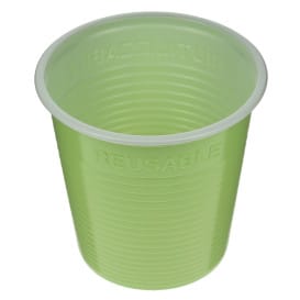 Vaso Reutilizable Económico PS Bicolor Verde Lima 230ml (420 Uds)
