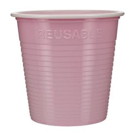 Vaso Reutilizable Económico PS Bicolor Rosa 230ml (420 Uds)