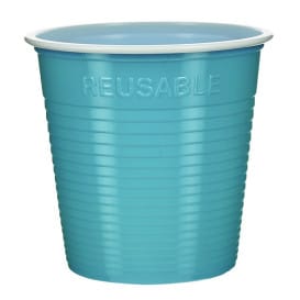 Vaso Reutilizable Económico PS Bicolor Turquesa 160ml (450 Uds)