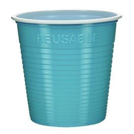 Vaso Reutilizable Económico PS Bicolor Turquesa 230ml (420 Uds)