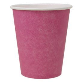 Vaso Cartón Plastic Free 9 Oz/250ml "Colores" Rosa Ø8,0cm (300 Uds)