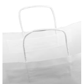 Bolsa Papel Kraft Blanca con Asas 100g/m² 44+15x46cm (25 Uds)