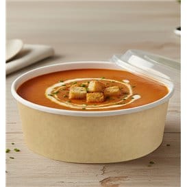 Tarrina de Cartón Kraft con Tapa PP 38 Oz/1140ml (25 Uds)