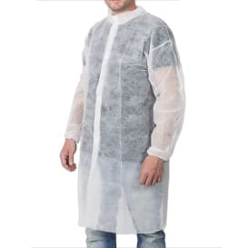 Bata Visita TST PP con Velcro y Sin Bolsillo Blanco XL 25gr (100 Uds)