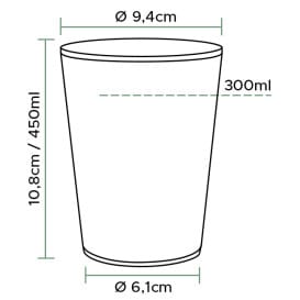 Vaso de Plástico PP Transparente 450ml Ø9,4cm (50 Uds)