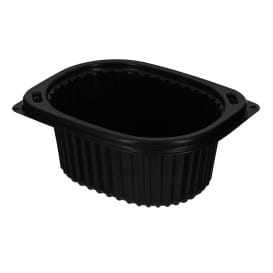 Envase Rectangular PP Negro 450ml 142x111x60mm (80 Uds)