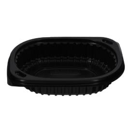Envase Rectangular PP Negro 250ml 142x111x31mm (640 Uds)
