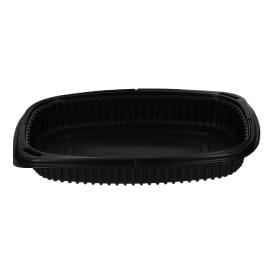 Envase Rectangular PP Negro 1050ml 255x189x45mm (40 Uds)