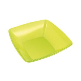 Bol de Plastico Cuadrado Verde 14x14cm 